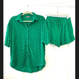 Bailey Rose Green Terry Cloth Set - Size SMALL